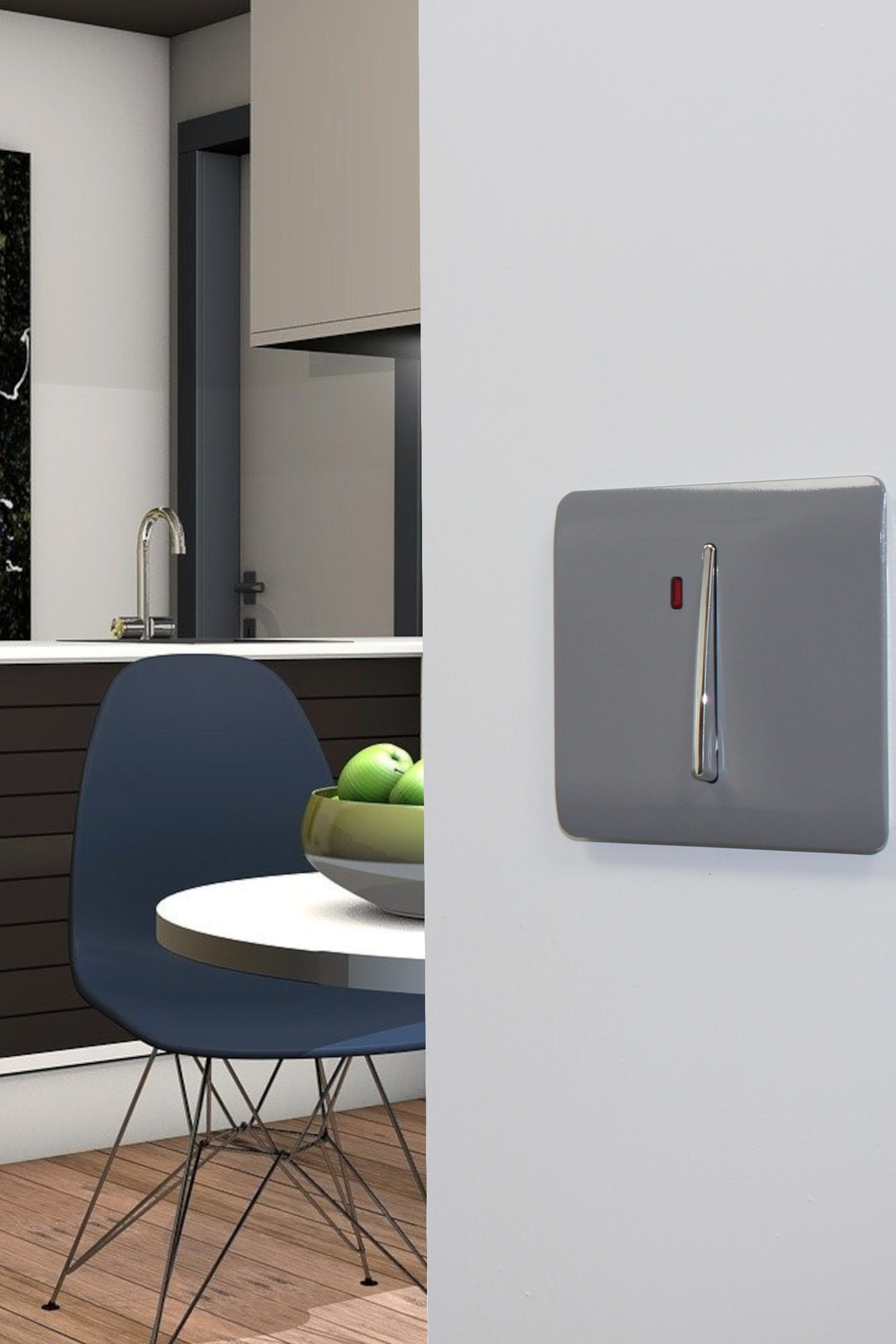 ART-WHS2WG  45 Amp Neon Insert Double Pole Switch Warm Grey